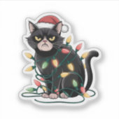 Sticker Grumpy Christmas Cat (Devant)