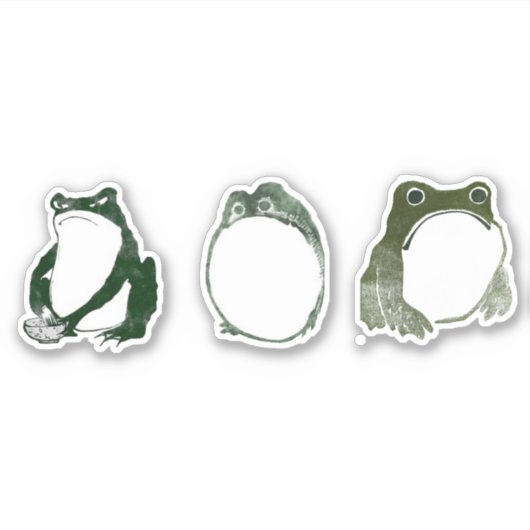 Sticker Grumpy Grenouille japonaise crapaud 19ème siècle (Devant)
