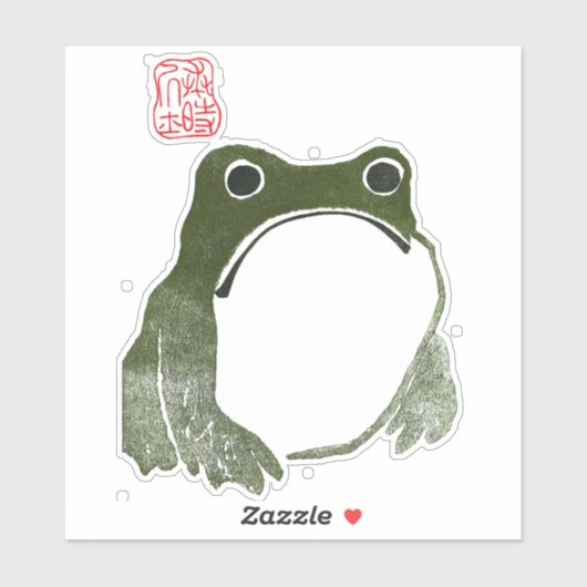 Sticker Grumpy Grenouille japonaise crapaud 19ème siècle (Feuille)