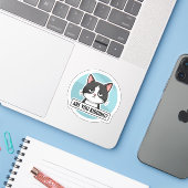 Sticker Grumpy Meme Cat – “Are You Kidding?” Funny Cat (Ordinateur portable avec iPhone)