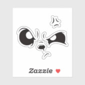 Sticker Grumpy Panda Face Minimalist Vinyl Laptop Sticker. (Feuille)