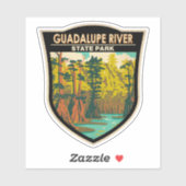 Sticker Guadalupe River State Park Texas Vintage (Feuille)