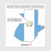 Sticker Guatemala Drapeau Charme Carte Patriotique (Feuille)