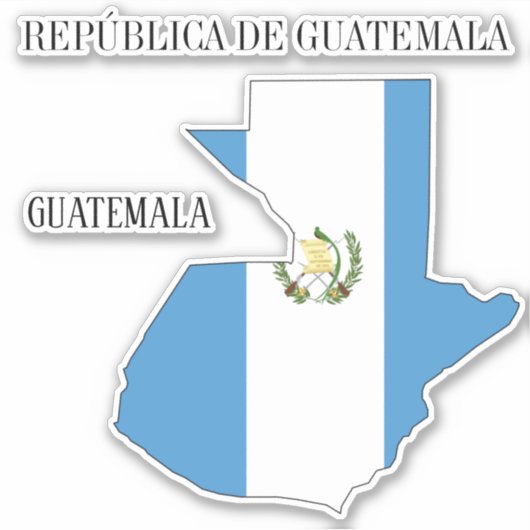 Sticker Guatemala Drapeau Charme Carte Patriotique (Devant)
