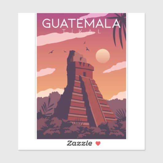 Sticker Guatemala Tikal (Feuille)