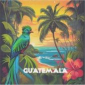 Sticker Guatémala Voyage Vintage Rétro Poster Ensemble d'A (Devant)