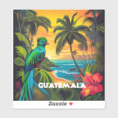 Sticker Guatémala Voyage Vintage Rétro Poster Ensemble d'A (Feuille)