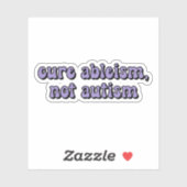 Sticker guérison ableisme, pas autisme Typographie violett (Feuille)