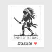 Sticker Guerrier amérindien (Feuille)