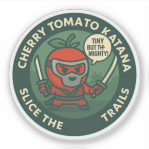 Sticker Guerrier Mignon Tomate Cerise Thème Japonais