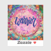 Sticker Guerrier rose Floral Encouragement Inspirivité (Feuille)