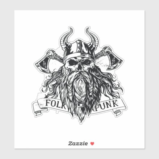 Sticker Guerrier viking porteur (Feuille)