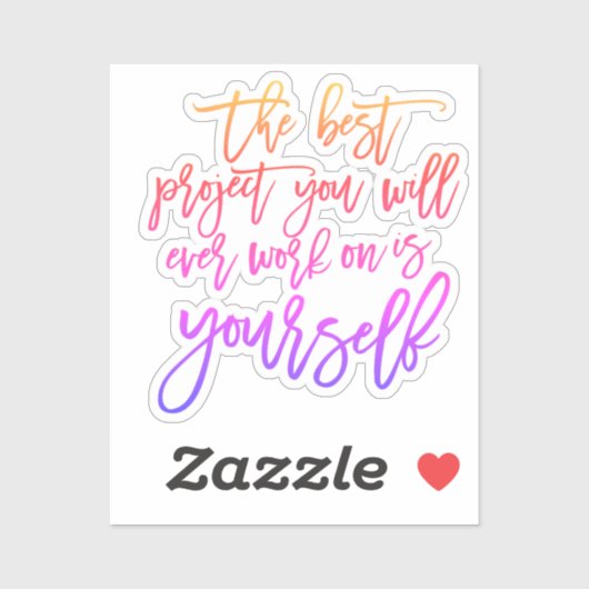 Sticker Guillemets d'auto-assistance, Projet vous inspiran (Feuille)