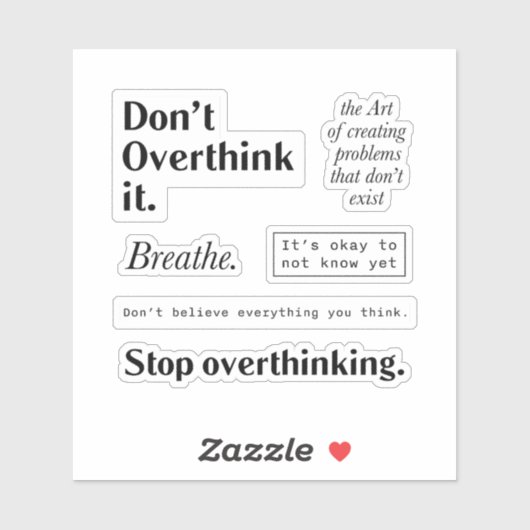 Sticker Guillemets Overthinker (Feuille)