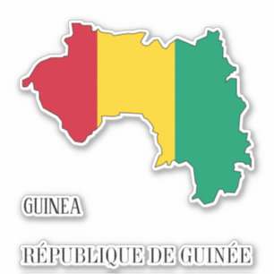 Sticker Guinée - Carte du drapeau patriotique