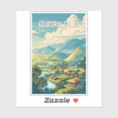 Sticker Guinée équatoriale Illustration Voyage Art Vintage (Feuille)