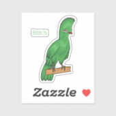 Sticker Guinée turaco bird cartoon (Feuille)