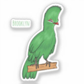 Sticker Guinée turaco bird cartoon (Recto)