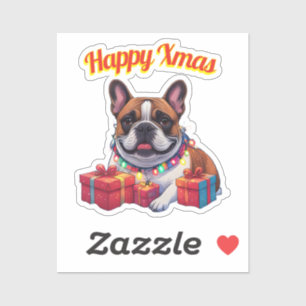Sticker Guirlande lumineuse Bouledogue français Bulldog fr