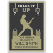 Sticker Guitare Coque Identification des biens (Devant)