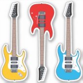 Sticker Guitare électrique 3 pièces ! (Devant)
