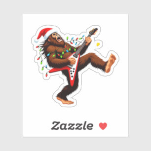 Sticker Guitare électrique Bigfoot Sasquatch Noël 2026  