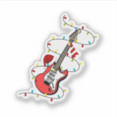 Sticker Guitare électrique Santa Claus Musique Noël Amant (Devant)