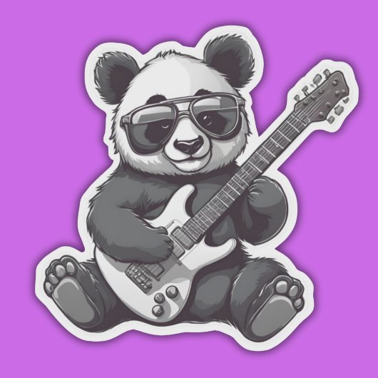 Sticker Guitare Jouer Panda imperméable