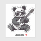 Sticker Guitare Jouer Panda imperméable (Feuille)