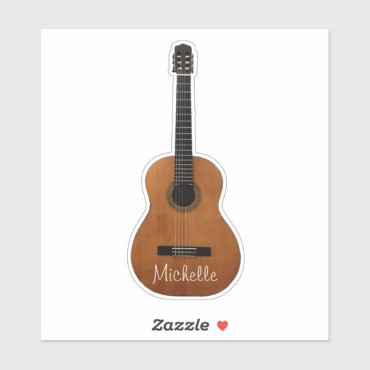 Sticker Guitare musicale acoustique (Feuille)