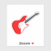 Sticker Guitare rouge et blanche (Feuille)