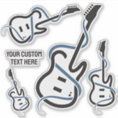 Sticker Guitare stylisée de texte personnalisé (Devant)