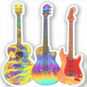 Sticker Guitares colorées (Devant)