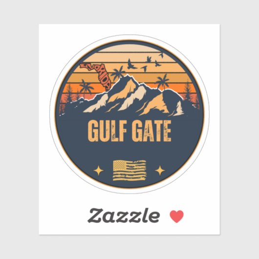 Sticker Gulf Gate, Floride (Feuille)