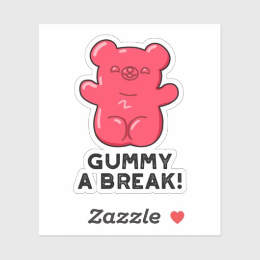 Sticker Gummy A Break Funny Candy Pun (Feuille)