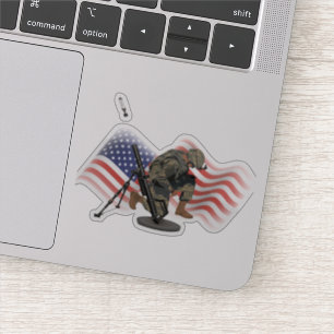 Sticker Gunner américain avec le mortier M224