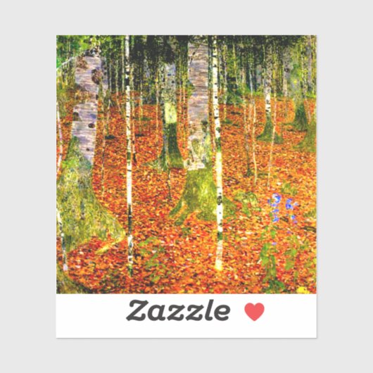 Sticker Gustav Klimt Birch Trees (Feuille)