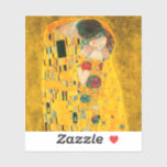 Sticker Gustav Klimt Le Baiser<br><div class="desc">Sticker avec peinture à l’huile de Gustav Klimt avec feuille d’or The Kiss (1908). Un homme et une femme,  aux couleurs dorées brillantes,  embrassent et embrassent avec amour dans un champ de fleurs. Un grand cadeau pour les amateurs d'art Art Nouveau et autrichien.</div>