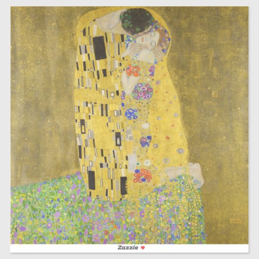 Sticker Gustav Klimt - Le baiser (Feuille)