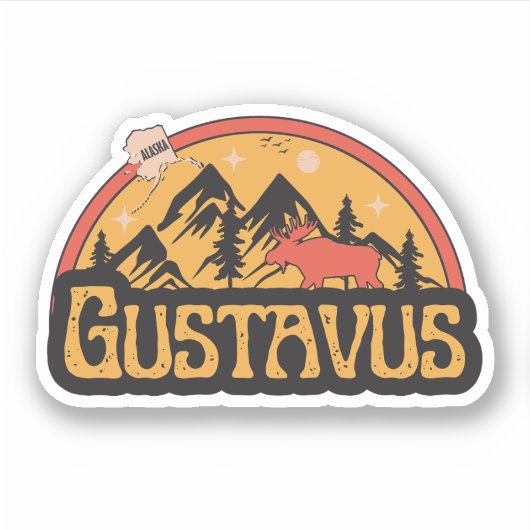 Sticker Gustavus, Alaska (Devant)