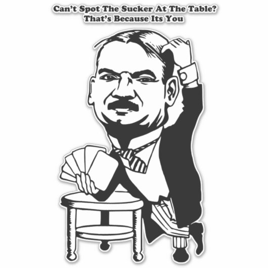 Sticker guy poker casino sucker cite art (Devant)