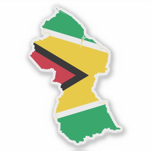 Sticker Guyana Pays et drapeau (Devant)