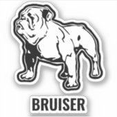 Sticker Gym de nom personnalisé Bulldog construit (Devant)