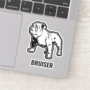 Sticker Gym de nom personnalisé Bulldog construit