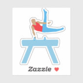 Sticker Gymnaste musculaire sur le cheval Pommel (Feuille)