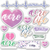 Sticker Gymnastique acrobatique Décalage de vinyle (Devant)