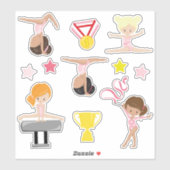 Sticker Gymnastique des filles (Feuille)