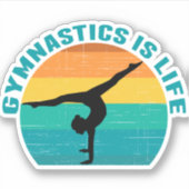 Sticker Gymnastique est Cool de vie Sunset Gymnaste (Devant)