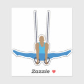 Sticker Gymnastique masculine sur anneaux (Feuille)