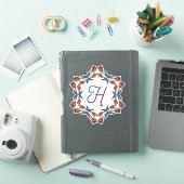 Sticker H Tulipes Boho Tulips Déco Initiales Plutôt (Couverture iPad)